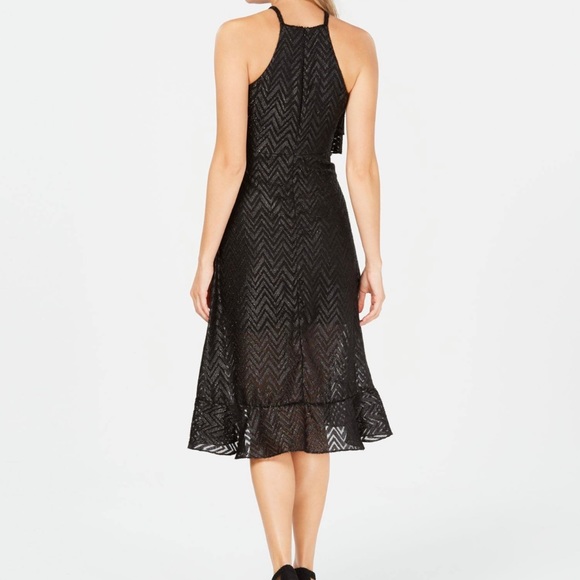 KENSIE RUFFLE SHIMMERY BLACK DRESS SIZE(10) - Picture 5 of 17